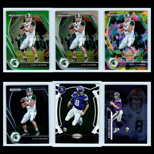 Kirk Cousins Lotto 6 Figurine Calciatori 2021 Panini Prizm Draft Picks Green Set NFL NM - Foto 1 di 9