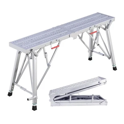 Plataforma de andamio de acero al carbono DaoLift 62,99"x9,84" TAPA 660 LBS 32-50" H Foto 1 de 4