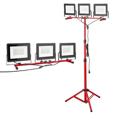VEVOR LED Work Light with Stand Tripod Three-Head Portable Light 21000 Lumens - Image 1 of 4
