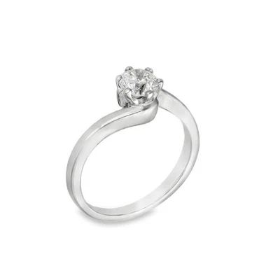 18ct White Gold Diamond Twist Engagement Ring - I½ - 0.50ct - Image 1 of 4