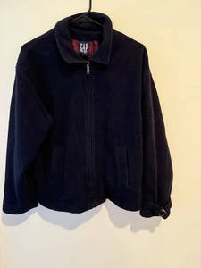 GAP Vintage Wool Jacket Bomber Navy Lined Full Zip M Mens 80s Gorpcore - Picture 1 of 7