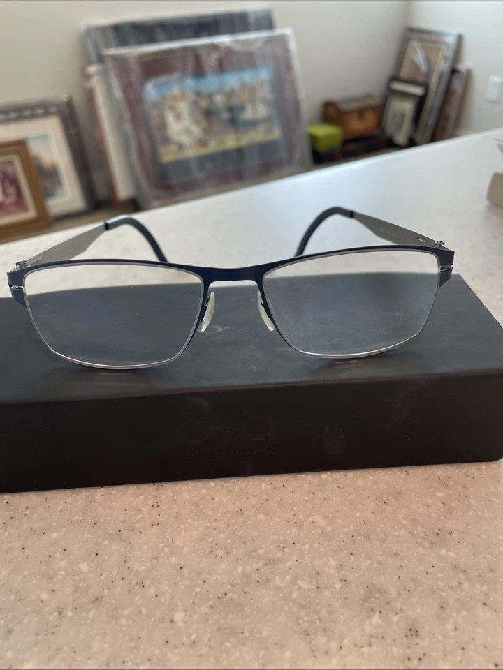 Marco de gafas hecho a mano OVVO Optics 3572 azul pizarra-titanio 50/70/140 grande Foto 1 de 4