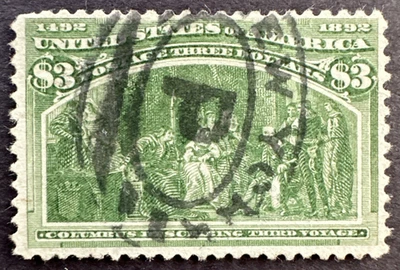 US 1893 Sc# 243 Used Stamp Columbus 3rd Voyage Columbian Expo Issue - Image 1 of 2