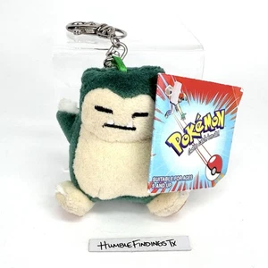 Vintage 1999 Pokemon Snorlax Schlüsselanhänger Reißverschluss Ziehen Mini Plüsch NEU mit Original Etikett - Bild 1 von 12