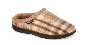 Isotoner Men's Plaid Hoodback Slipper Sandtrap XL 11 - 12 NEW $48 A9F087SDT - Picture 1 of 4