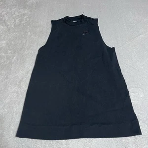 Nike Top Womens Small Black Jersey Tunic Sleeveless Activewear Embroidered Logo - Picture 1 of 8