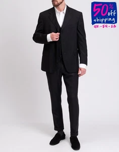 RRP €280 GUERRIERI Wool Blazer Jacket Size 52 / XL Pinstripe Lined Made in Italy - Picture 1 of 11