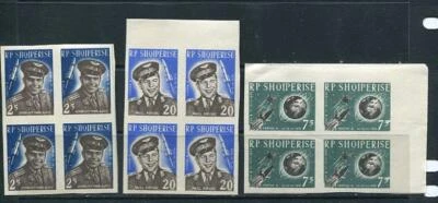 Albania 1963 Mi 731-3  Sc 657 note MNH Space  CV180 Block of 4 Imper  6589 - Image 1 of 2
