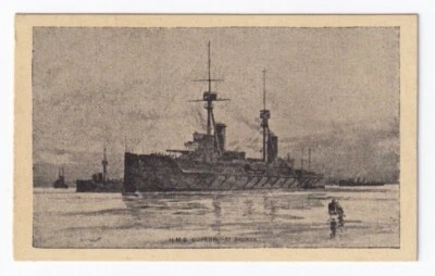 Cigarette Card - Battleships (R. & J. Hill Ltd.) - #15 H.M.S. Superb. At Anchor - Image 1 of 2