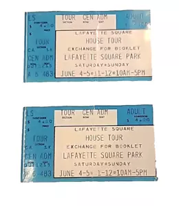 Biglietto Vintage Lafayette Square House Tour Stub anni 80 4 e 5 giugno - Lotto di 2 - Foto 1 di 18