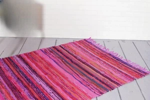 Indian Rug Throw Woven Handmade Vintage Cotton Floor Decor Rugs 3x6 FT - Picture 1 of 2