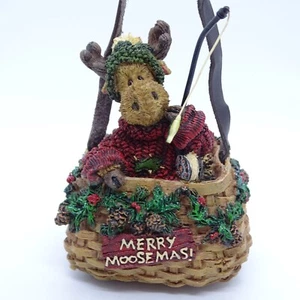 Boyds Bears Holiday 25452 Merry Moosmas! Creel Basket 2005 Fishing Ornament RARE - Bild 1 von 9