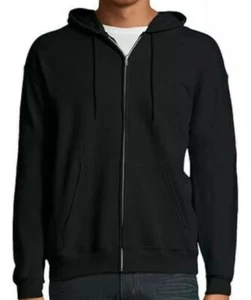 Sudadera con Capucha Hanes Cremallera Completa Frontal Para Hombre Talla XL Gris-Negro Sólida Manga Larga - Imagen 1 de 36
