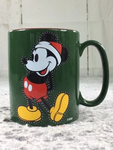 Disney Store Walking Mickey Mouse Coffee Cup / Mug Green / Red Christmas Season - Picture 1 of 7