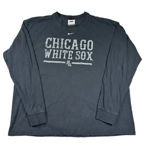 Vintage Chicago White Sox Nike Center Swoosh Long Sleeve Shirt Sz XL - Picture 1 of 6