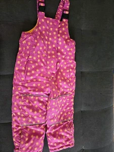 Hanna Anderson Snow Pants Girls Size 4 (100) Pink With Orange Flowers - Picture 1 of 2