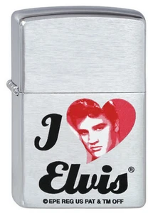 ZIPPO Feuerzeug I LOVE ELVIS Brushed Chrome Elvis Presley Sänger Musik NEU OVP - Bild 1 von 2
