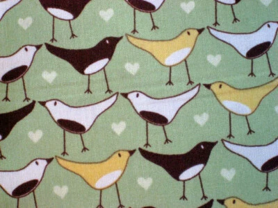 CHIRP KATIE HENNAGIR DESIGNS ROBERT KAUFMAN PÁJAROS VERDES ALGODÓN COSER EDREDÓN TELA Foto 1 de 4