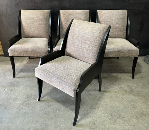 4 Ebonized Open Grain Klismos Style Dining Chairs By Luxury Maker Michael Berman Cover