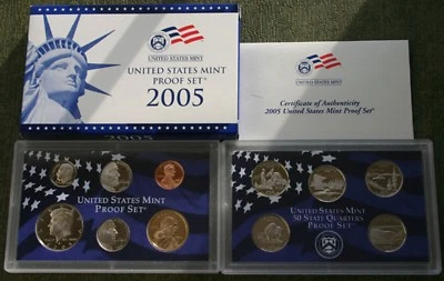 2005 S US Mint 11 Coin Annual Proof Set Coins Box COA + Westward Journey Nickels - Image 1 of 4