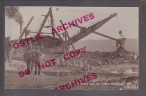 Missouri Valley IOWA RPPC 1907 DRAGAGGIO barca a vapore ATTRAVERSAMENTO HURON STREET dragaggio - Foto 1 di 3