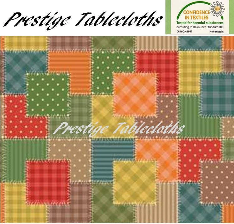 Traditional Patchwork PVC Vinyl Wipe Clean Tablecloth - ALL SIZES - Code: F712-2 - Image 1 of 1