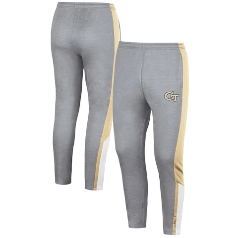Men's Colosseum Gray Georgia Tech Yellow Jackets Up Top Pants Cover
