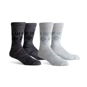 PKWY by Dwyane Wade 2 Paar klassische Passform grau kultige Crew-Socken Größe L 6-12 LOGO - Bild 1 von 9