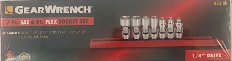 GearWrench 80310D 7 Piece 1/4-Inch Drive 6 Point Flex SAE Socket Set - Image 1 of 1