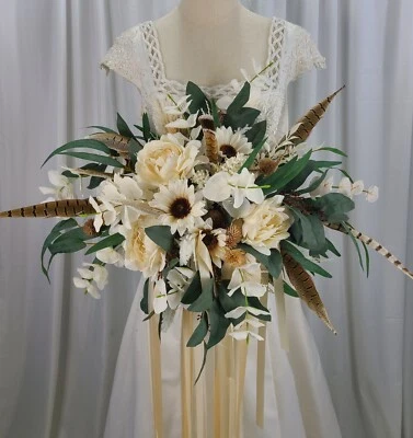 Ramo de boda de seda sintética boho de finales de invierno Foto 1 de 4