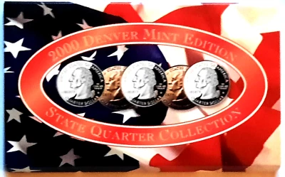 2000 Denver Mint 5-Coin State Quarter BU Set w/ COA - Image 1 of 4