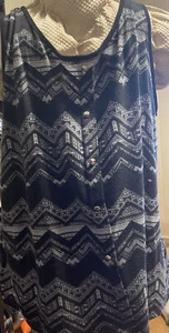 LAVISH GR XL GESTREIFT blau geblümt schwarz mit Pho Knöpfen - Bild 1 von 5