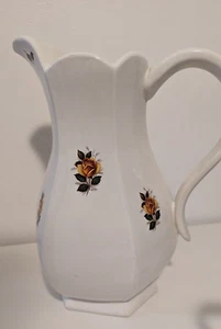 VINTAGE großer 12" KRUG gelbe Rosen sehr schwere Keramik schön - Bild 1 von 10