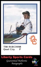 1986 ProCards Tim Burcham #TIBU Authentic Autographed Card Quad City Angels