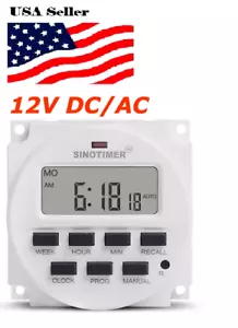 12V DC SINOTIMER DISPLAY TM618H-4 LCD Digital Timer Programmable Time Switch - Picture 1 of 5