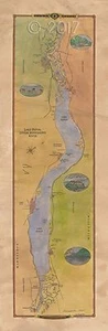 "Un nuevo mapa del lago Pepin 2014" Lisa Middleton mapa artísticamente mejorado" - Imagen 1 de 1