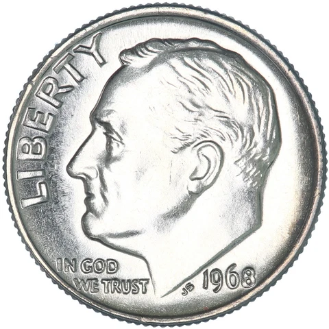 1968 (P) Roosevelt Dime Choice BU US Coin Cover