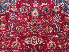 VINTAGE ORIENTAL RUG 10x13 colorful handmade big hand-knotted carpet red 9x13 ft