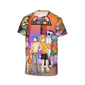 The Amazing World Of Gumball Cartoon Full Print Kids Shirt Short Sleeve Top - Picture 1 of 36