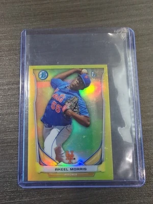 2014 Bowman Chrome Minis - Akeel Morris #179 Yellow Refractor /25 (RC) - Image 1 of 3