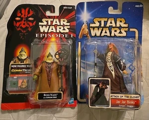 1998 Hasbro Star Wars, Episode 1:  Boss Nass NIP+ Attack of Clones Jar Jar Binks - Picture 1 of 4