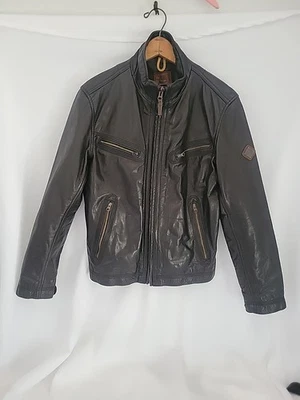 Vintage 90s TIMBERLAND COWHIDE LEATHER Brown Jacket Mens Size Small  - Image 1 of 4