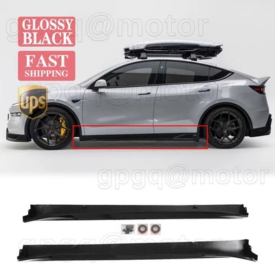 For Tesla Model Y Juniper 2025-26 Yofer Design Gloss Black Side Skirt Extension Foto 1 de 4