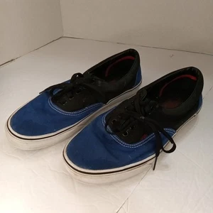 Vans Boat Shoes Mens Size 10.5 Woman's 12 Canvas Blue & Black Low Top - Picture 1 of 8