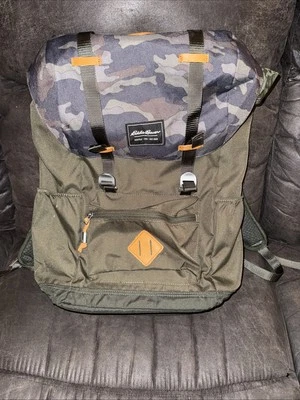 Mochila Eddie Bauer Bygone 25L Live Your Adventure Beige Aire Libre Viaje Escolar Foto 1 de 4