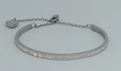 Modeschmuck Edelstahl Armband mit synthetischen Cubic Zirkonia und Herz Silber  - Bild 1 von 4