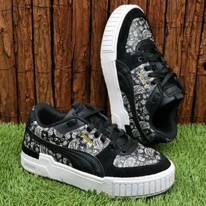 Puma Cali Wedge 'Black White' Leather shoes sneakers US 6 UK 3.5 EUR 36 22.5cm - Picture 1 of 12