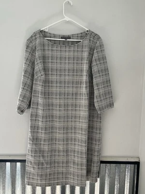 Vestido para mujer negro/blanco a cuadros con mangas 3/4 sharagano talla 22W Foto 1 de 3