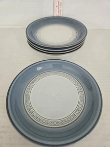 5 Denby Stoneware England Castille Blue 7" Bread Dessert Plate Retired FREE SHIP - Picture 1 of 10