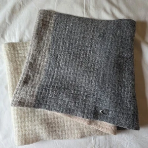 Coach Gray White Knit Infinity Scarf Women’s Cowl Neck Wrap Designer Winter Scar - Picture 1 of 5